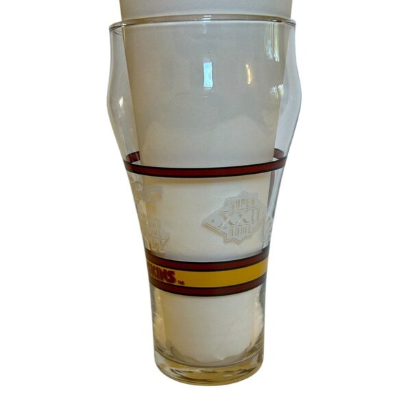 Super Bowl XXVI Vintage Wahington Redskins Pint Glass Coca-Cola NFL Collectible - Picture 12 of 16